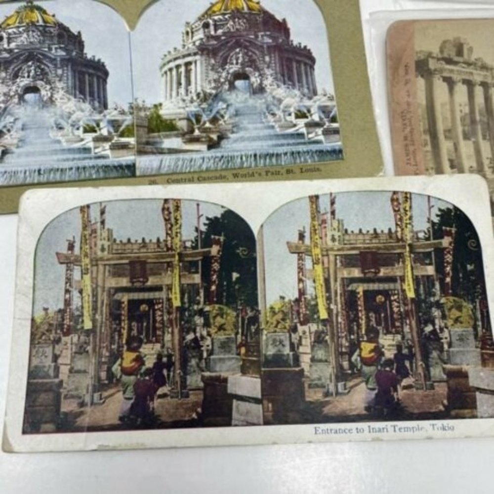 12‎ Antique Vintage StereoView Photo Card 7"x3.5" Rome Jesus Boston Sweden - Picture 11 of 12